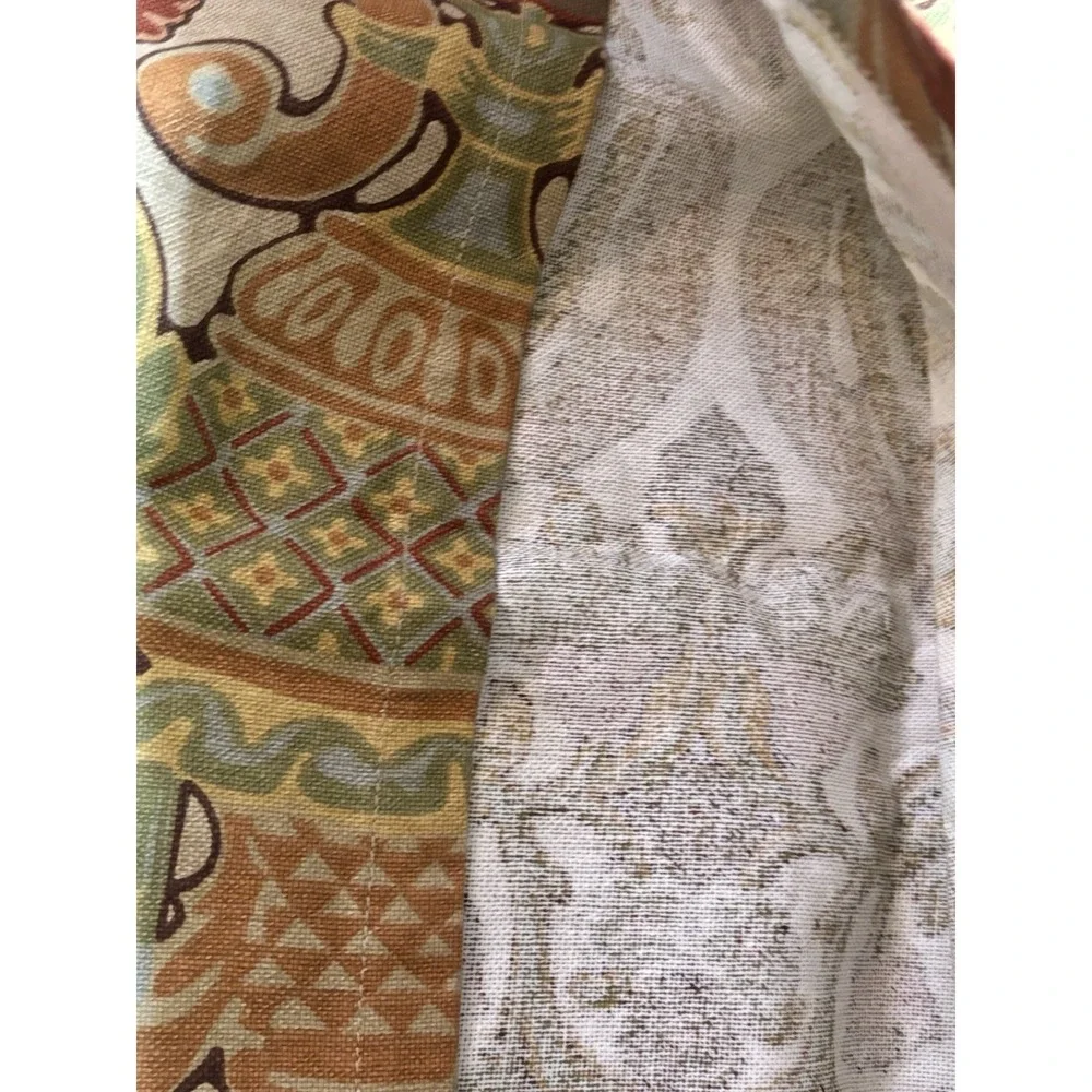 Pottery Barn SIMONE 2 Euro Pillow Shams‎ Cotton Linen Blend Jacobean